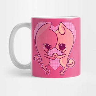 Kitty and puppy in love Mug